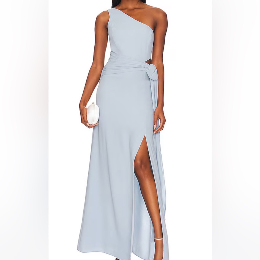 Size Large One Shoulder Evening Dress in Dusty Blue
BCBGMAXAZRIA